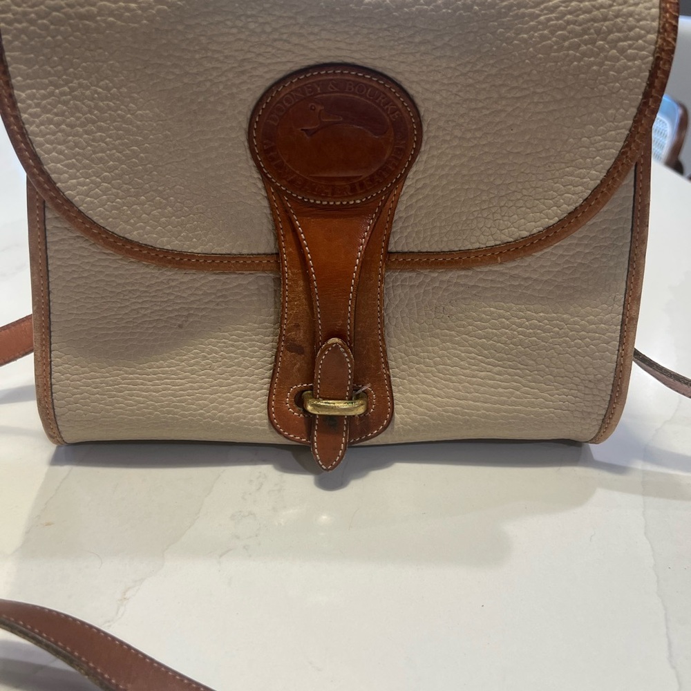 Dooney & Bourke Cream and Brown Crossbody Bag